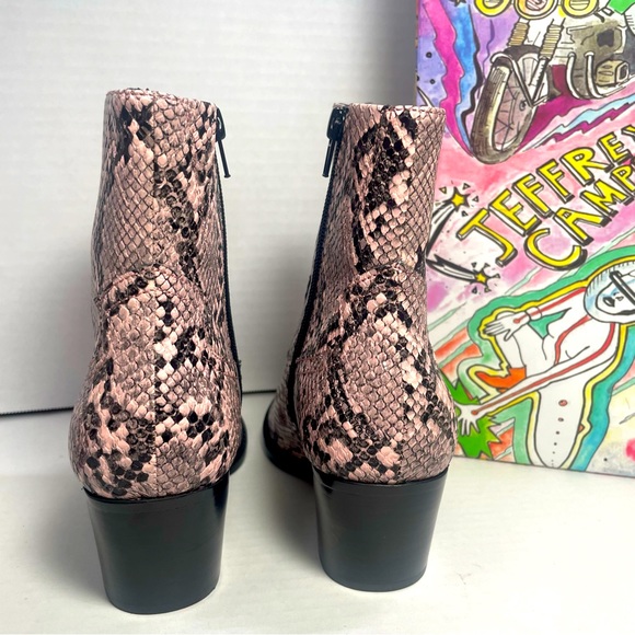 BNIB JEFFREY CAMPBELL KELAM 2 PINK SNAKE COWBOY BOOTIES 5.5M - Picture 3 of 13